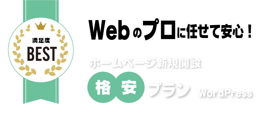 Webのプロに任せて安心　ホームページ新規開設　格安プラン