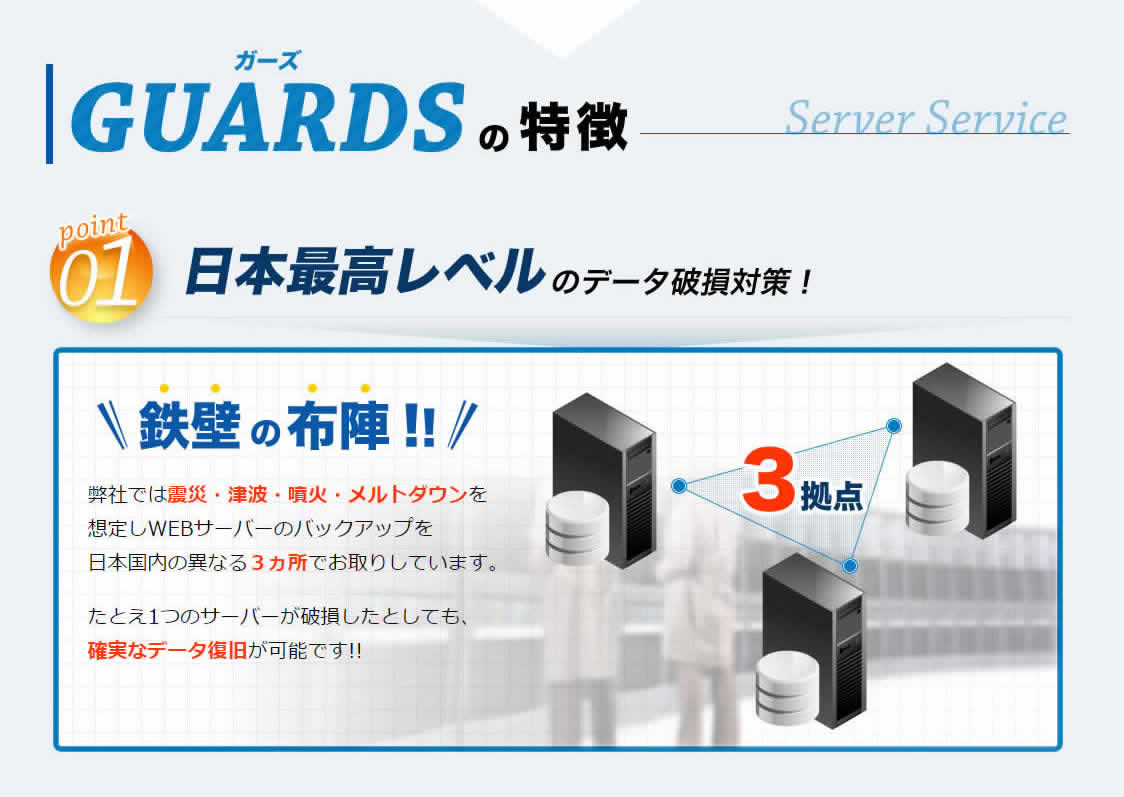最高峰のサーバーサービス「GUARDS」